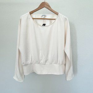 Express Cream Long Sleeve Blouse NWT